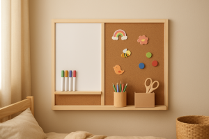 Tablica kreatywna DIY 3w1 w pokoju dziecięcym