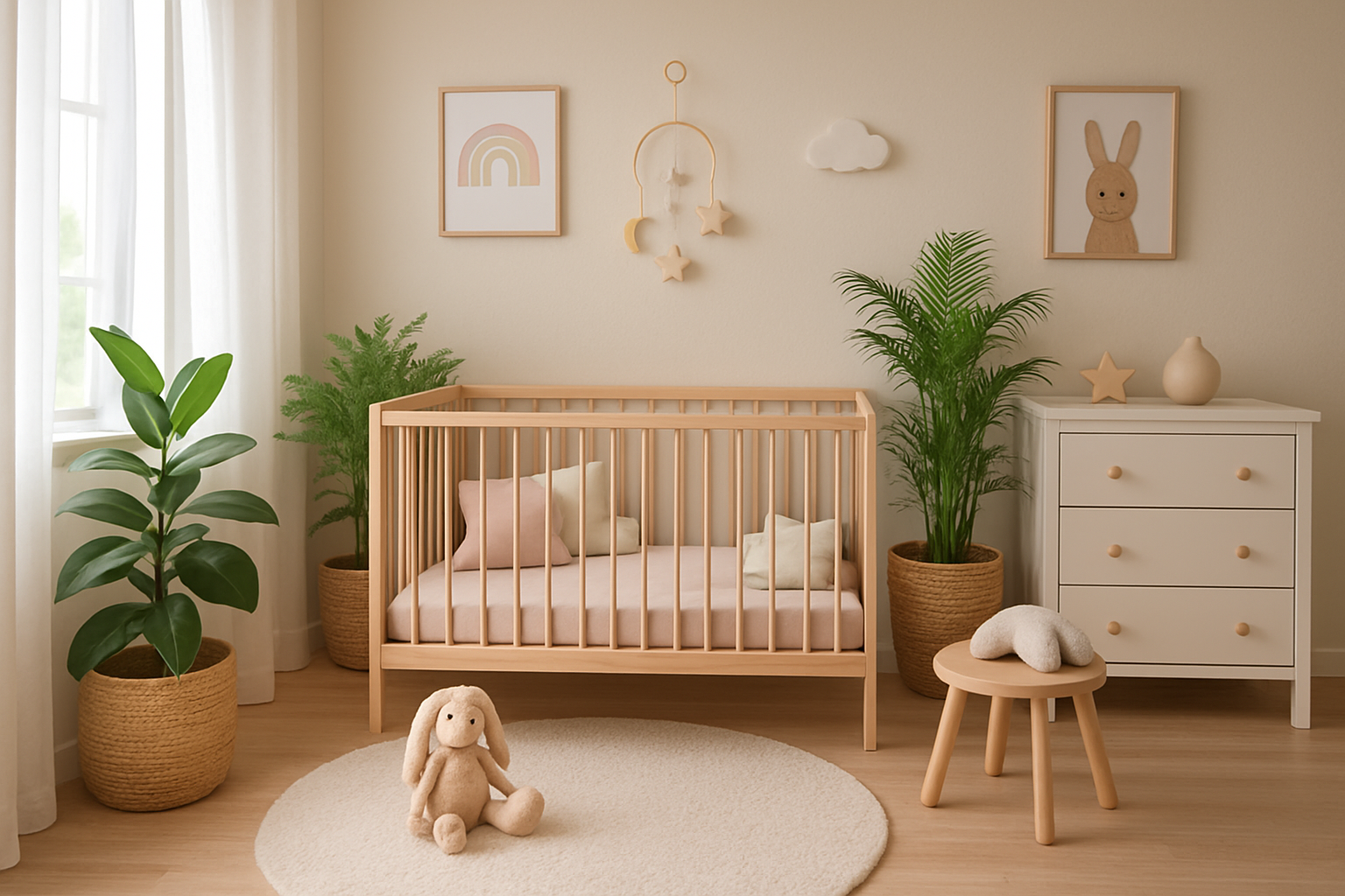 Pokój malucha z bezpiecznymi roślinami doniczkowymi