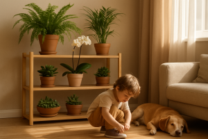 Domowe rośliny bezpieczne dla dzieci i zwierząt w przytulnym wnętrzu