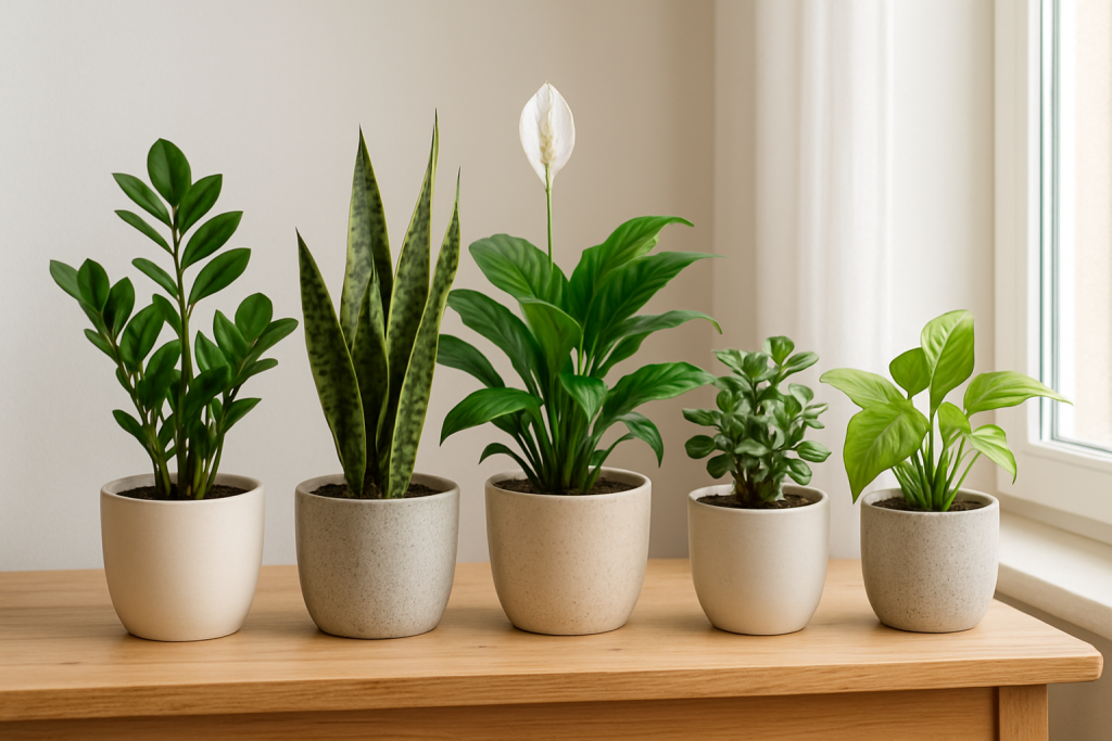 Kompozycja roślin odpornych na zaniedbanie w doniczkach